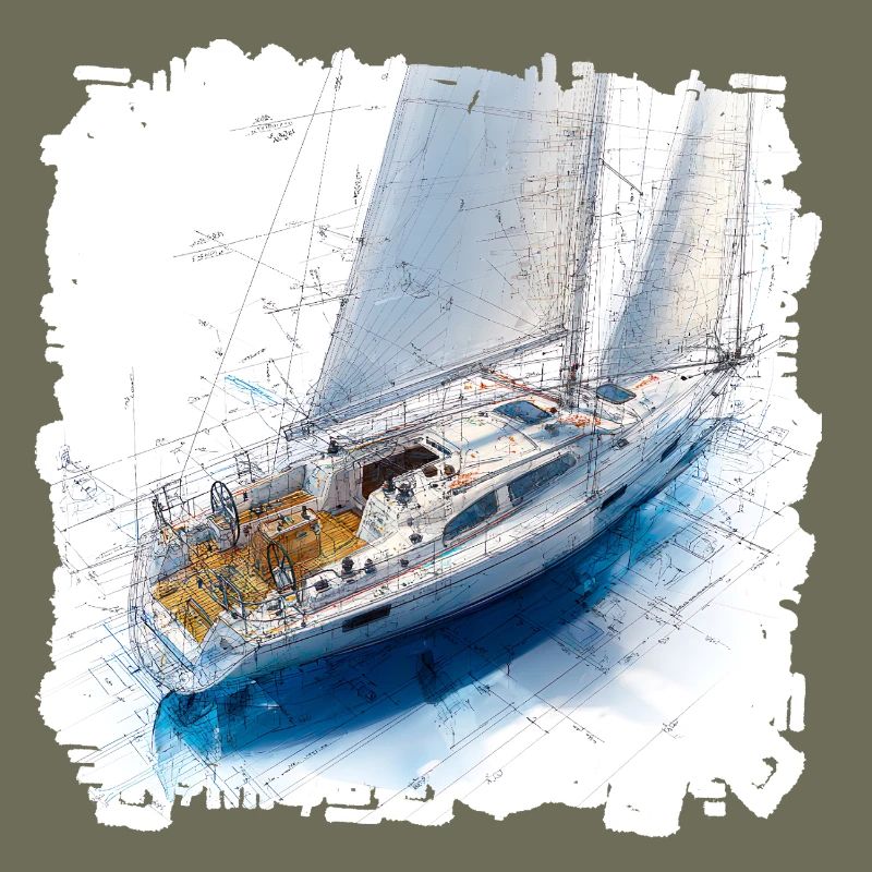 Skizzen Segelboot Bauplan