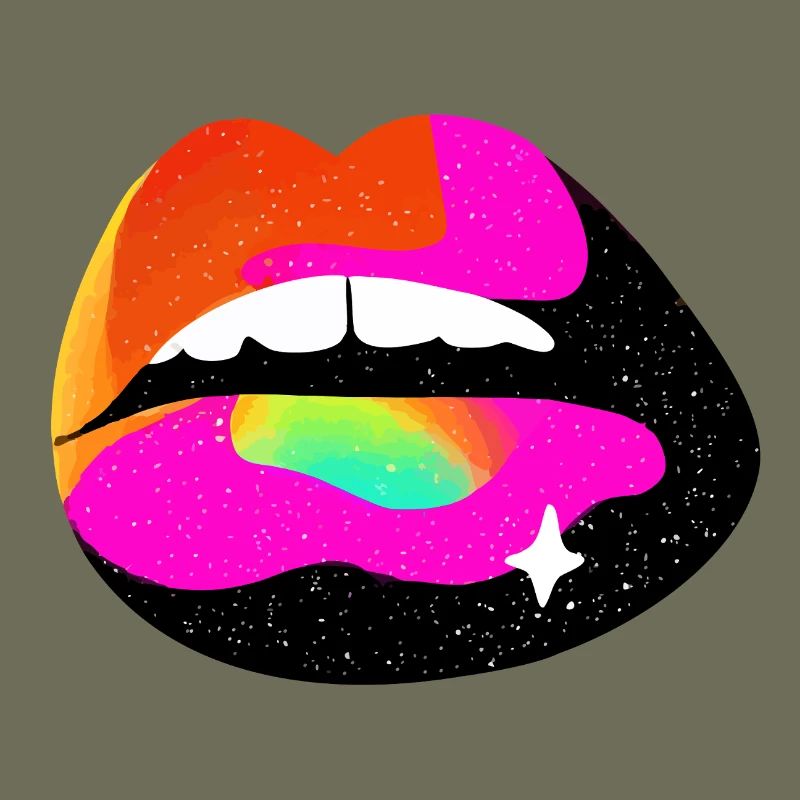 Regenbogen Lippe Pop Art
