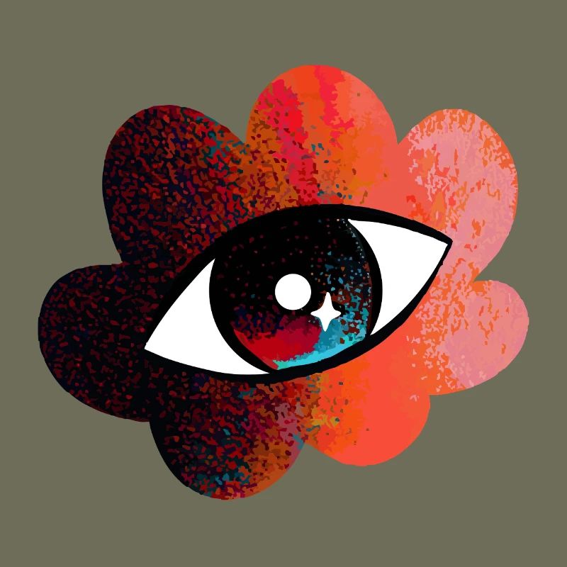 oeil dans le coucher du soleil nuage floraison