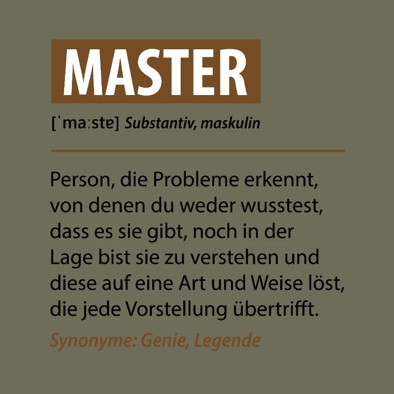 Lustige Master Sprüche Definition Geschenke