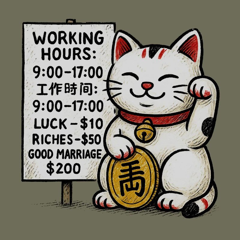 Lucky Cat Fortune Schild