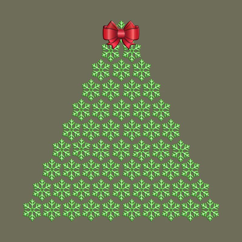 Snowflake Christmas tree with bow