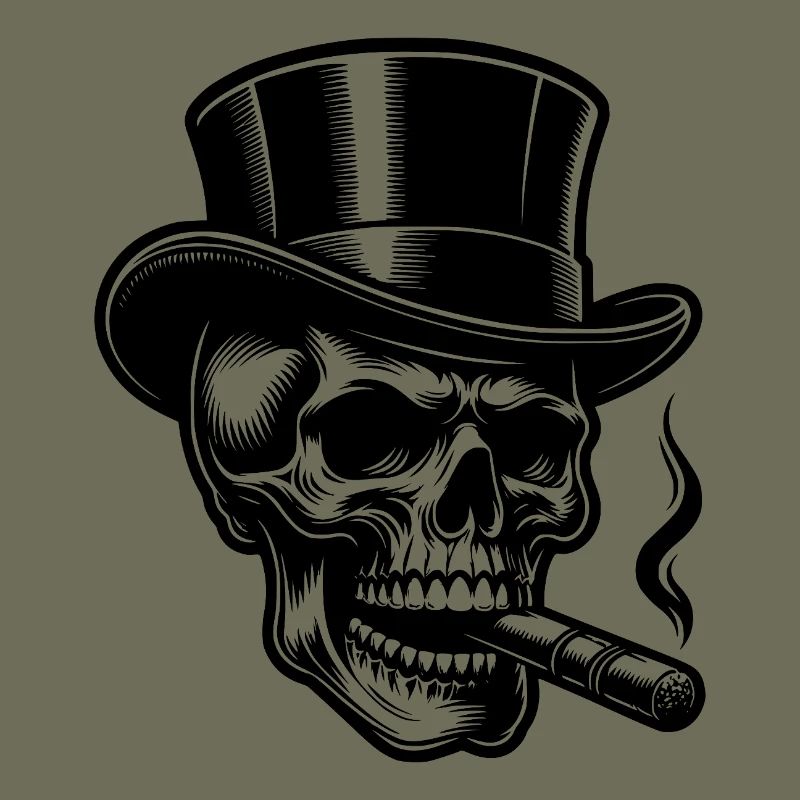 Daring Skull with Elegant Top Hat