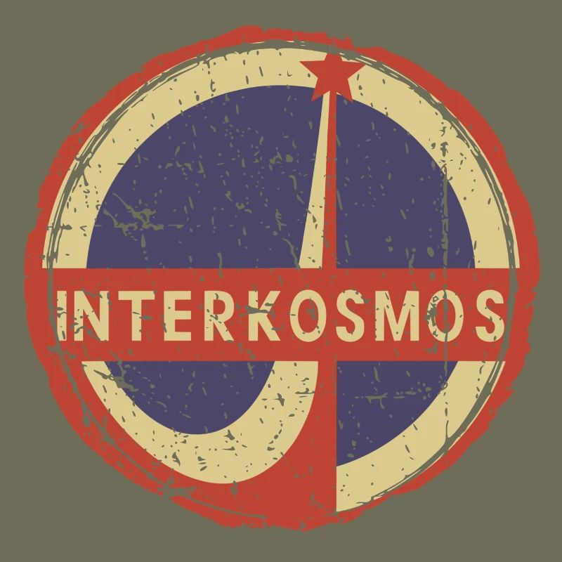 Interkosmos DDR Retro Circle Emblem