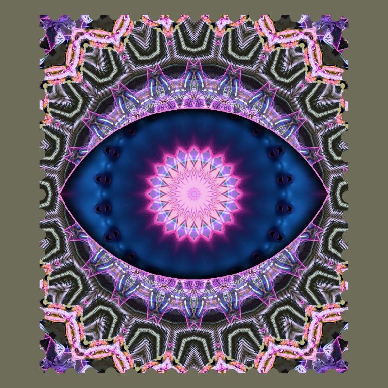 Neon Blue Pink Mandala