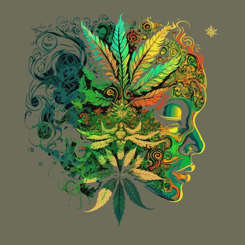 Psychedelisches Cannabis-Gesicht