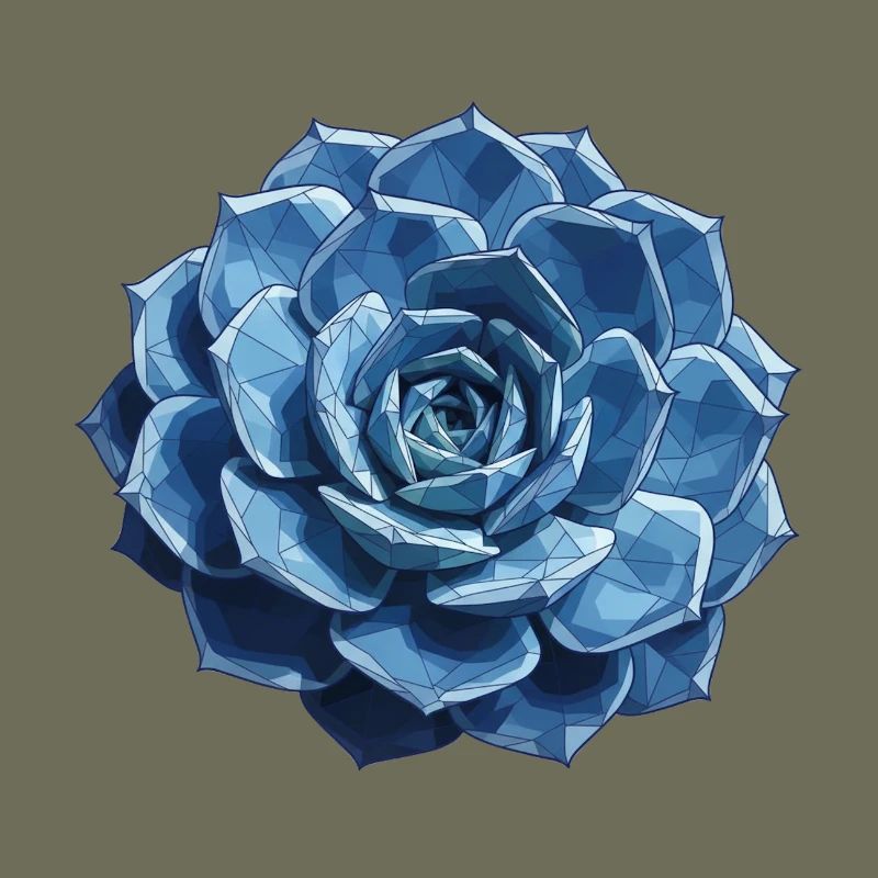 Blue Geometric Rosette