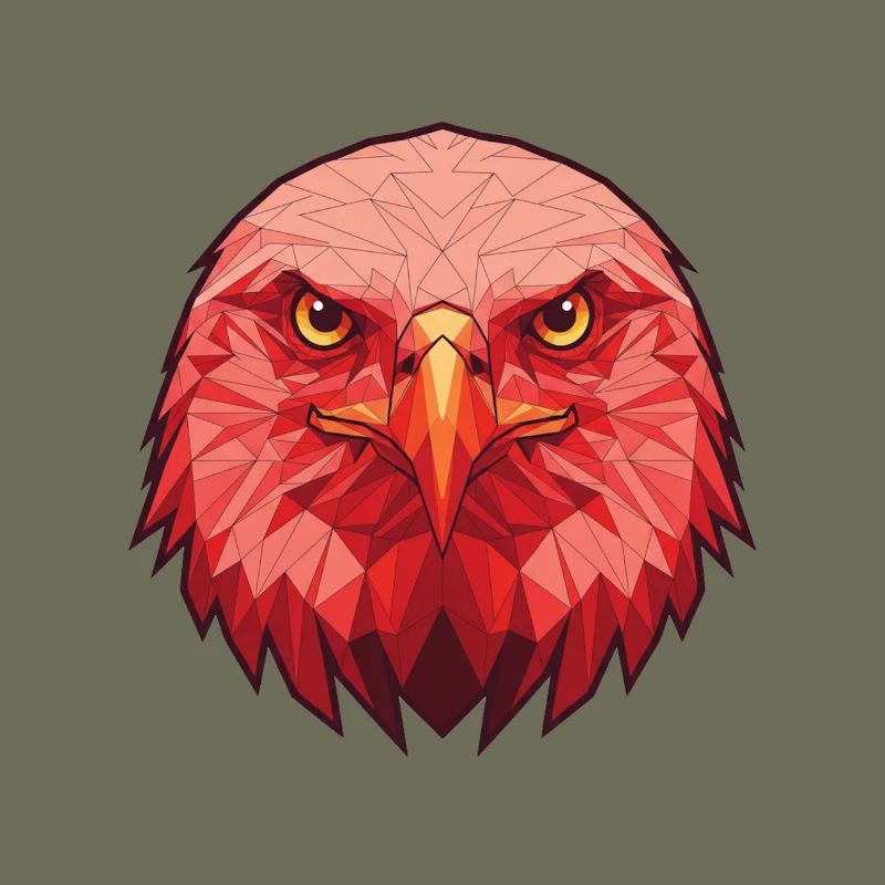 Red Eagle Lowpoly Portrait