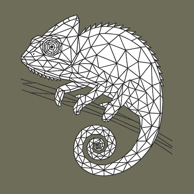 Geometric Chameleon Wireframe