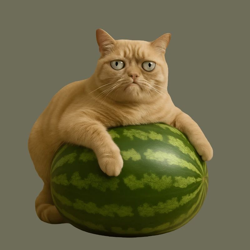 Katze auf Wassermelone  - Funny Cat Meme