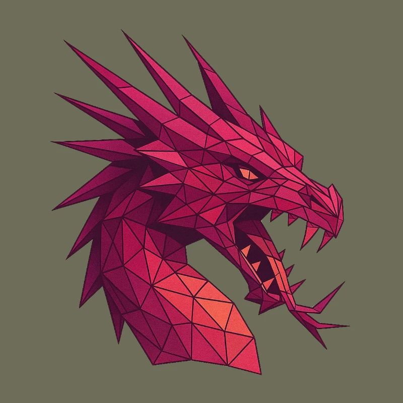 Magenta Geometric Dragon