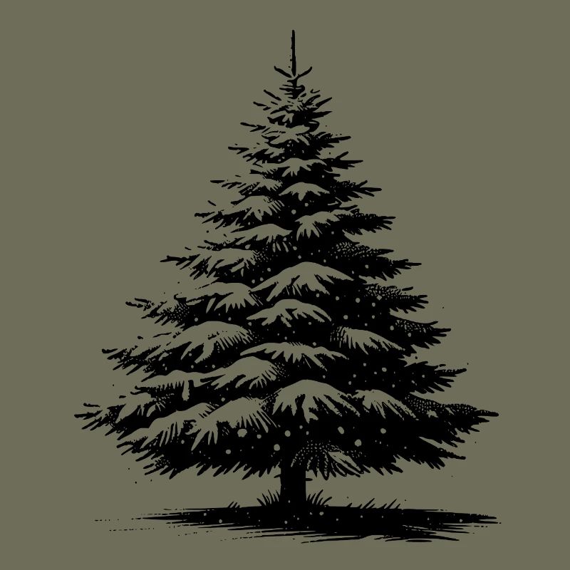 Snowy Christmas pine