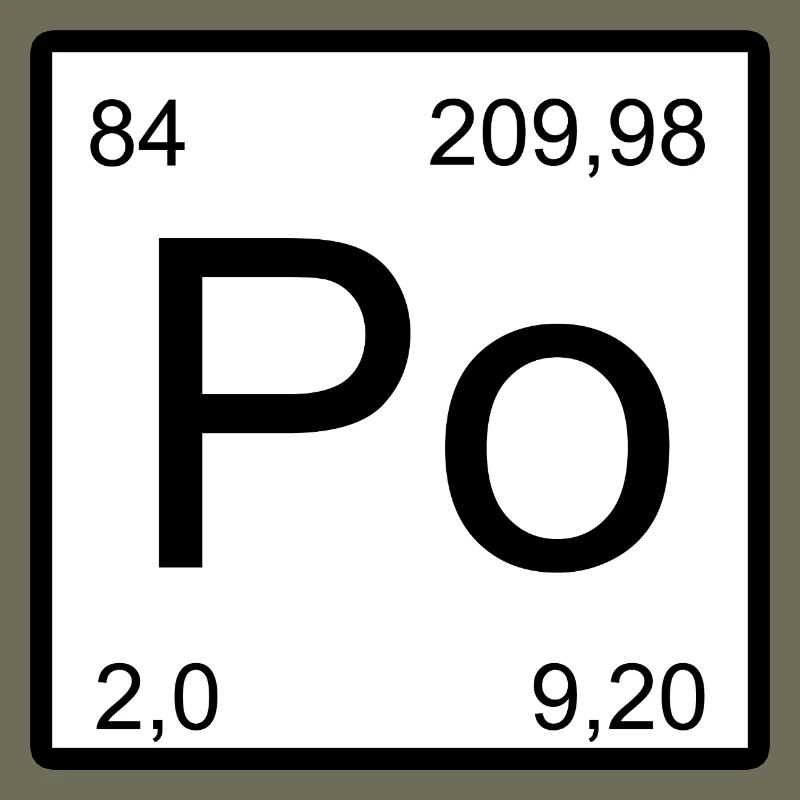 Tableau de la période de conception des éléments Po en polonium