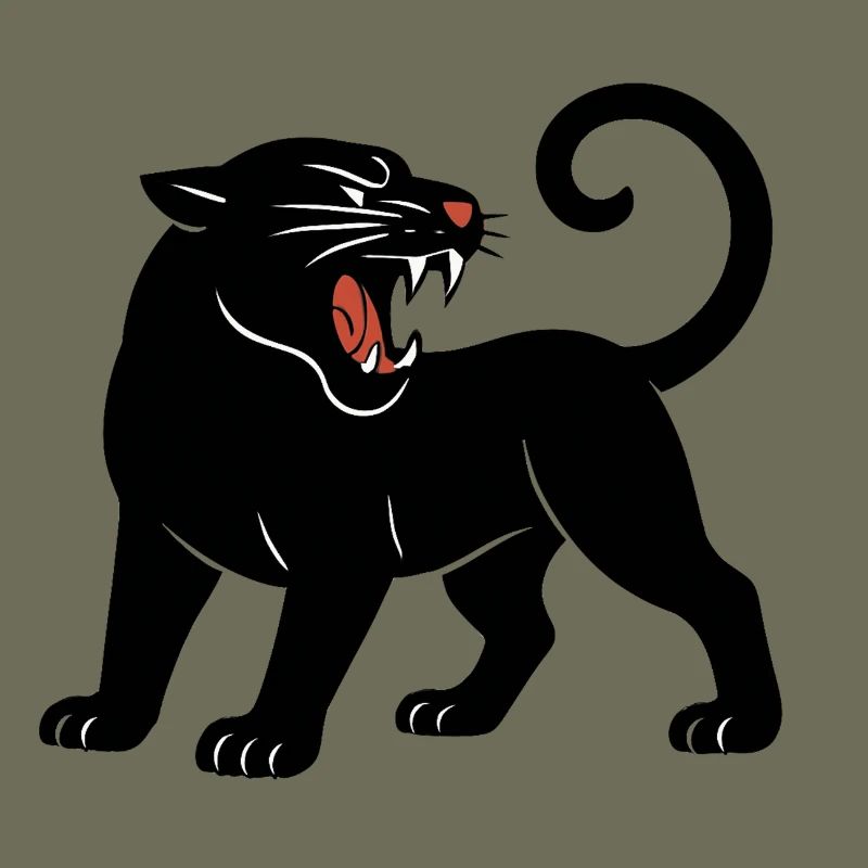 Schwarzer Panther Brüllt