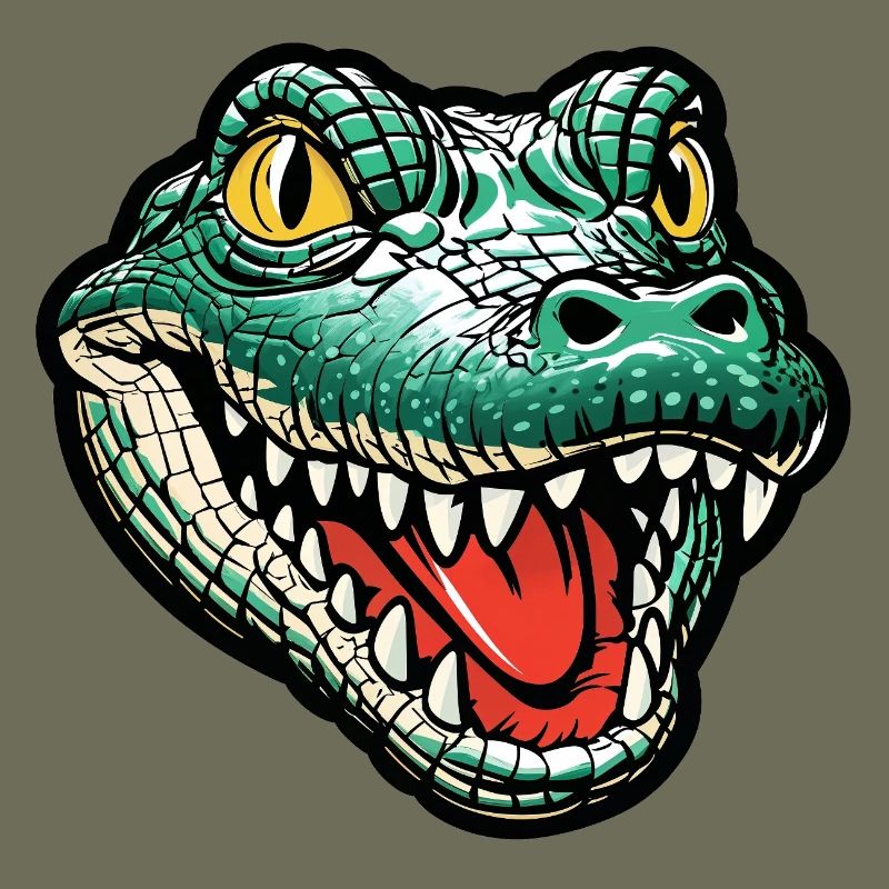 Grinning Crocodile Head