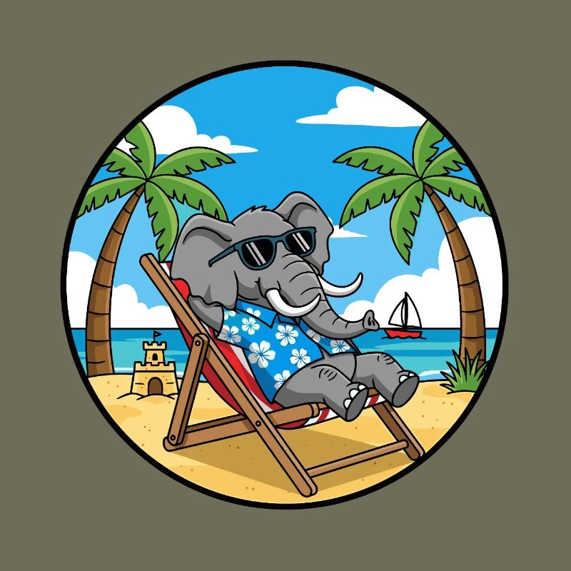 Coole Elefantenstrandferien-Sommervibes