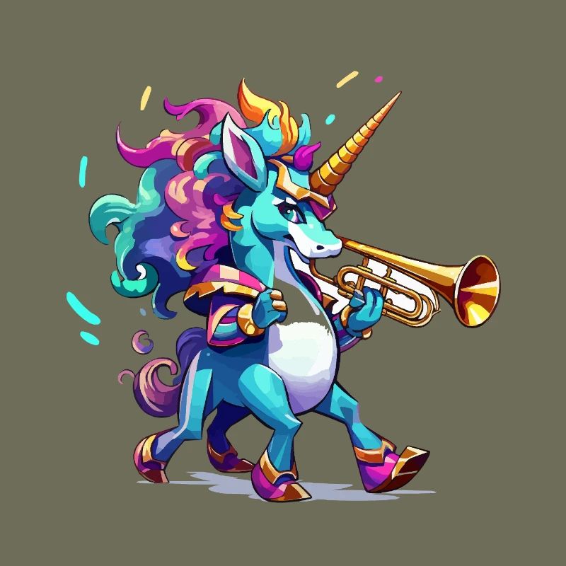 Sort de couleur de la trompette licorne