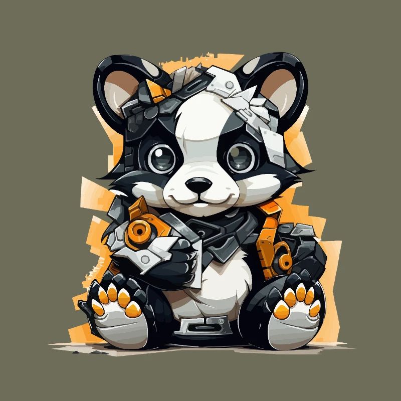 Panda Robo avec outils de construction