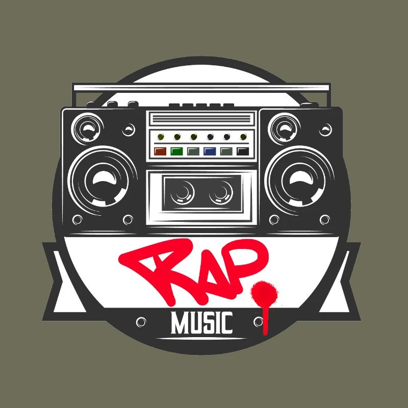 Jukebox Rap Logo Ghetto Blaster Graffiti