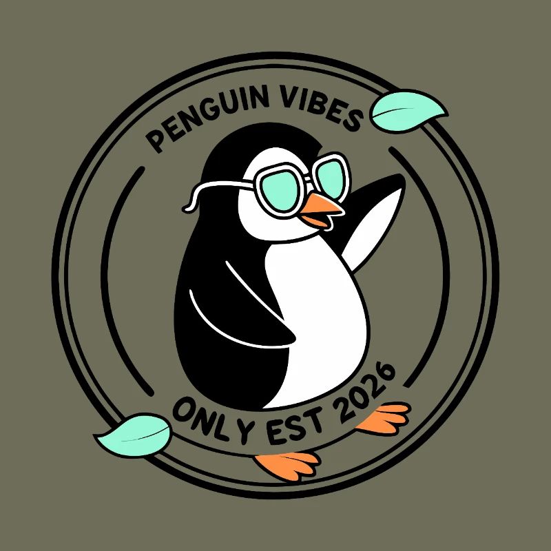 Schwarzer Pinguin in Mint-Brille 2026