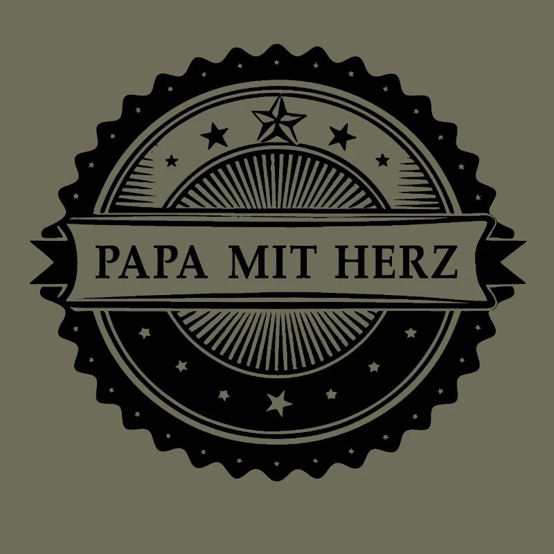 Papa mit Herz.  Schwarze Version