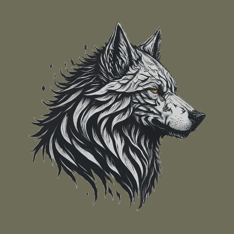 Geometrischer Schwarzer Wolf