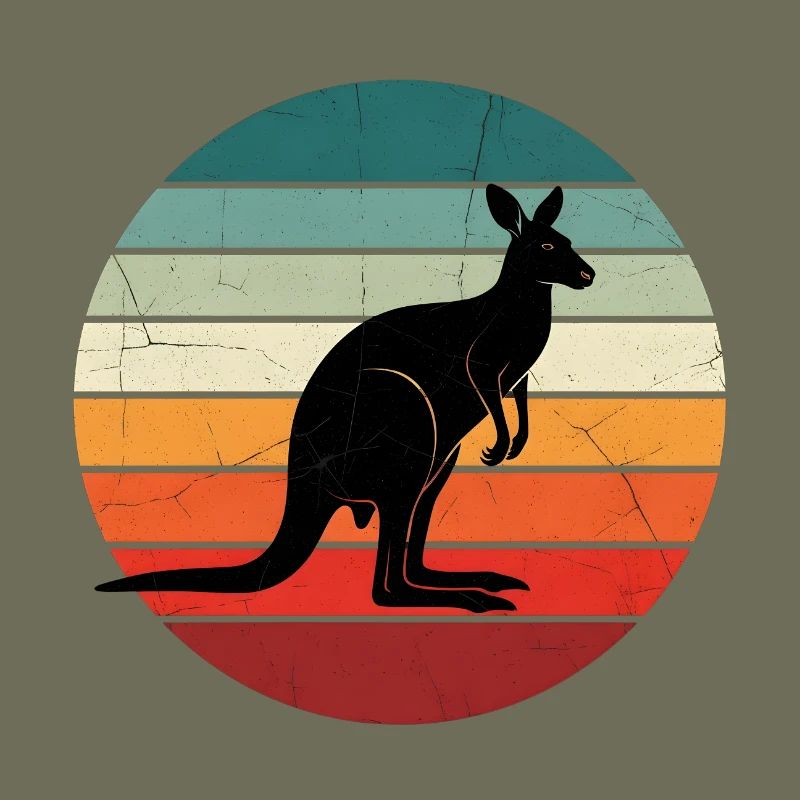 Kangaroo Retro Sunset