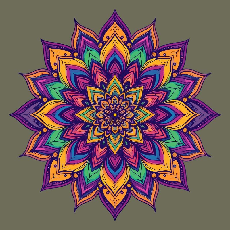 Étoile fleur Psychédélique Colorée du Mandala LSD