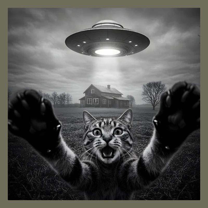 Design drôle d’extraterrestre d’un chat spatial OVNI