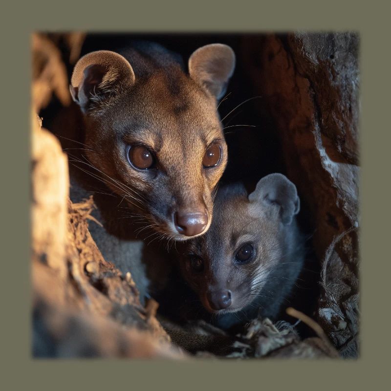 Fossa with cub – protection & connection