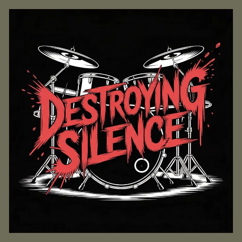 Destroying Silence Drum Graffiti
