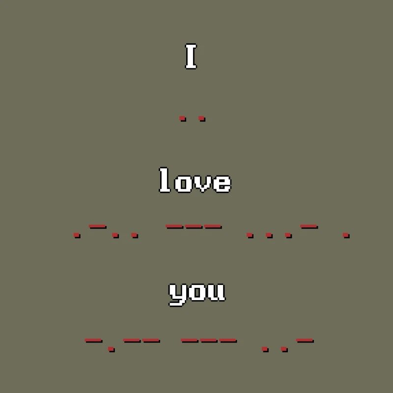 Code Morse rétro pixel art Je t’aime