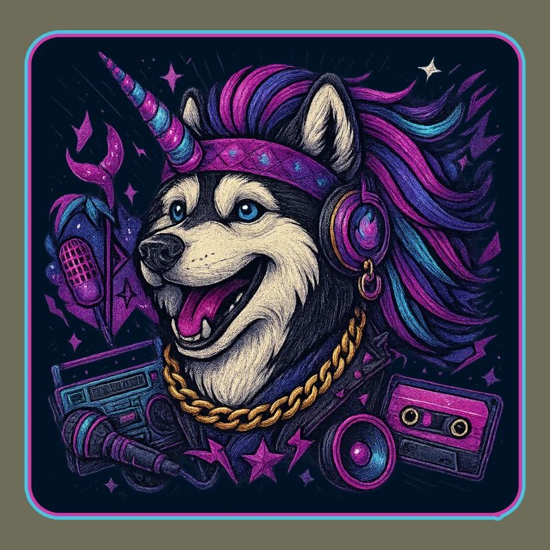 Husky Einhorn Party