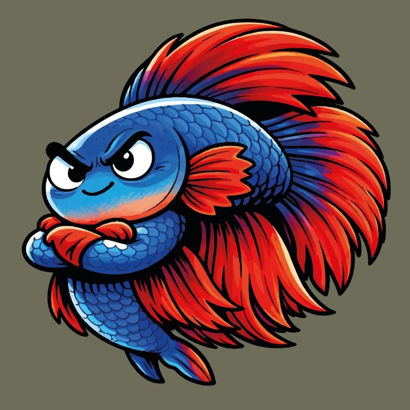 Betta bleu rouge