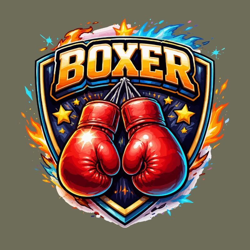Logo de boxe combative avec gants