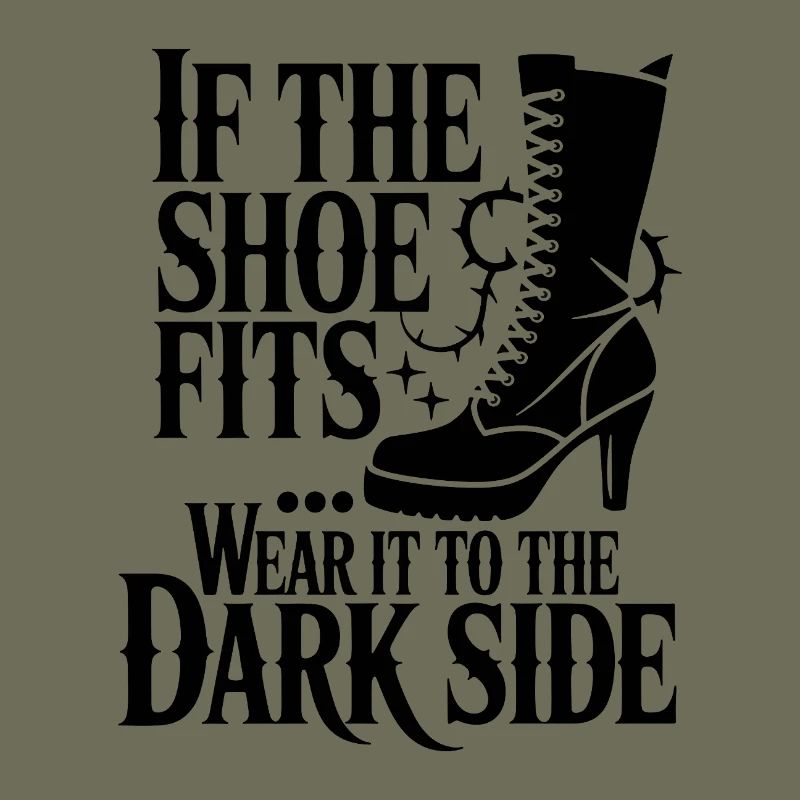 Schuhdesign Dark Side Spruch