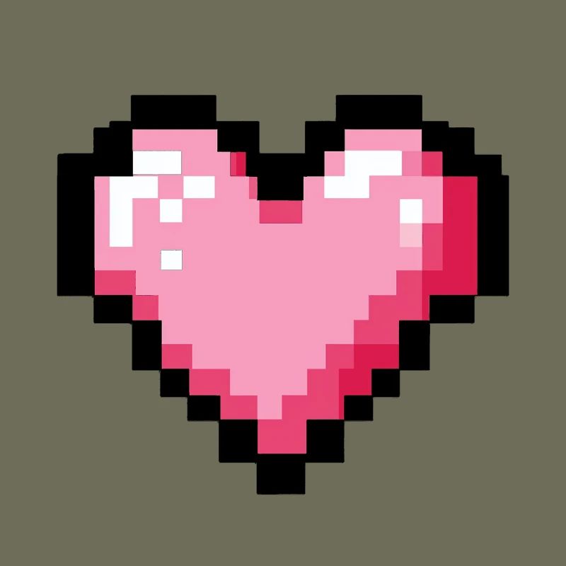 Retro 8-bit pixel heart