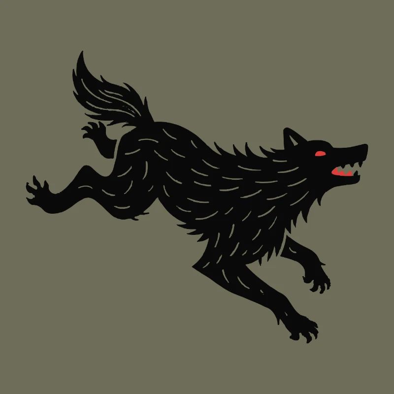 Schwarzer Wolf läuft