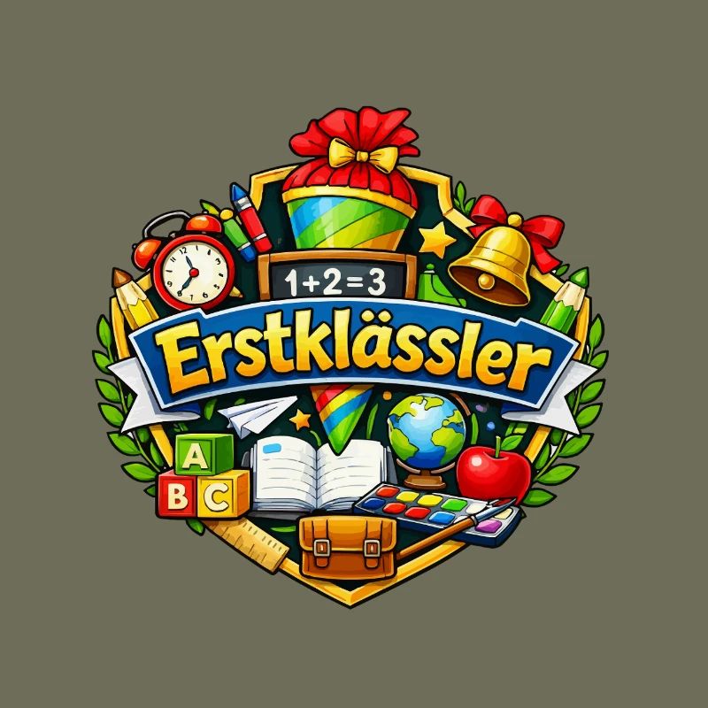 First graders learning school