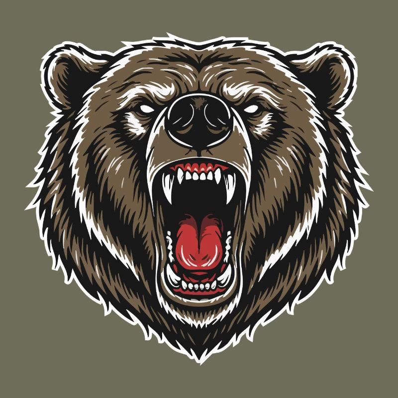 Wild Grizzly Bear Anger Logo Maskottchen Bär