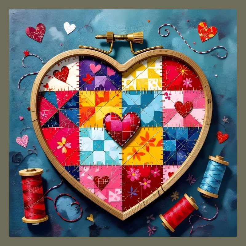 Art patchwork en cœur