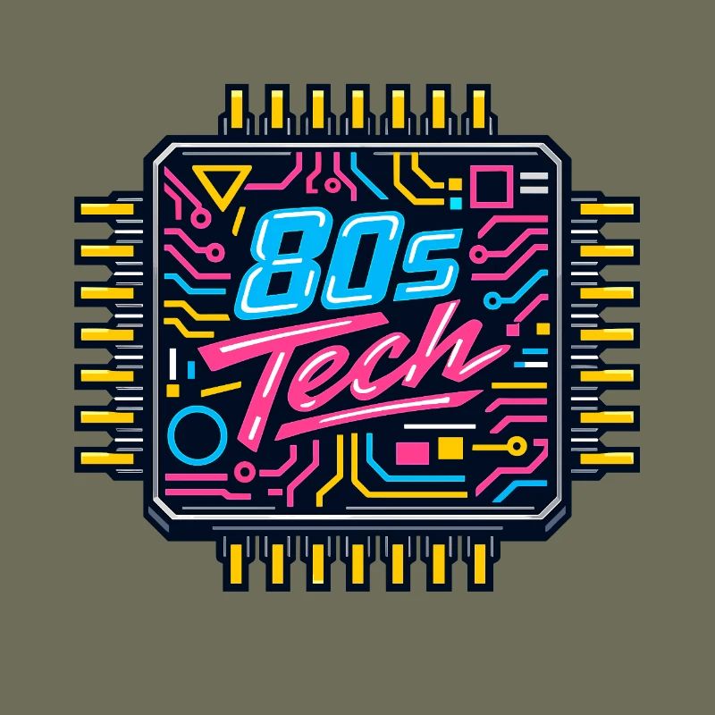 80s Tech Neon Chip