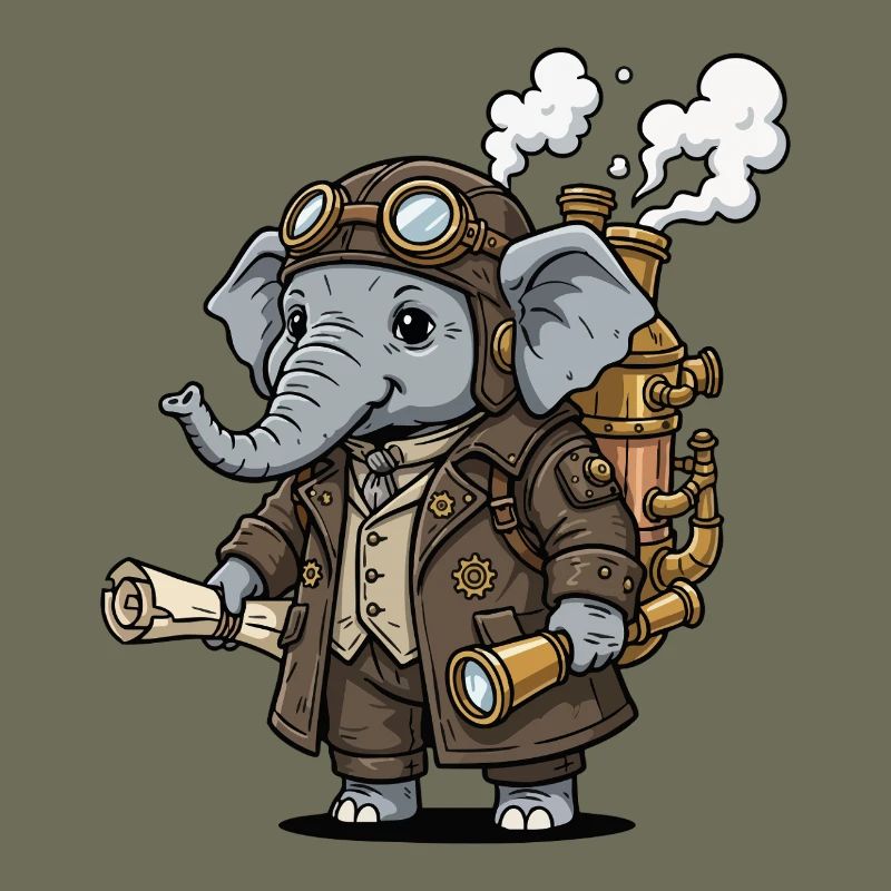 Elephant Explorer Steampunk Steampunk Retro
