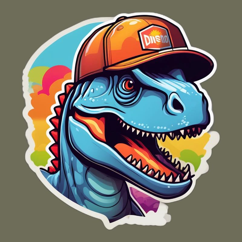 Dinosaur Rainbow Cap