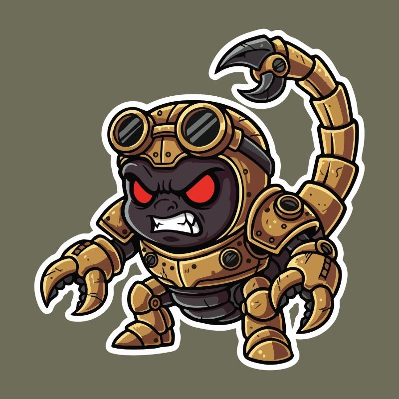 Skorpion Bionic Steampunk Krieger Messingnieten