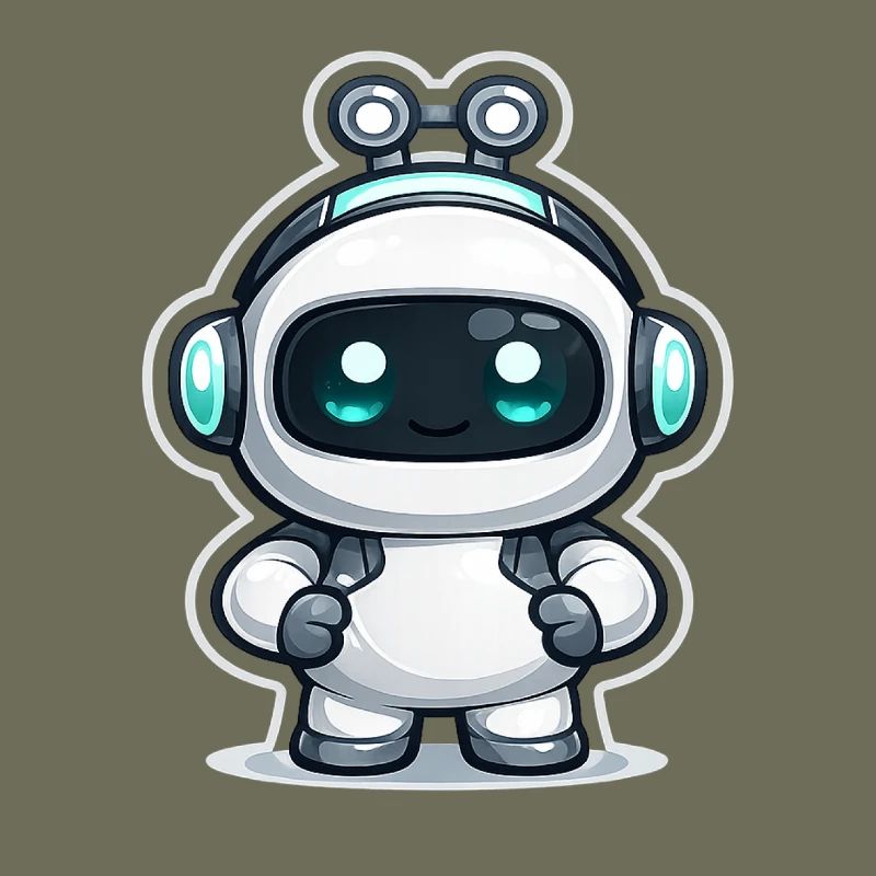 Copilot AI Robot Mascot Cute Dev Sticker