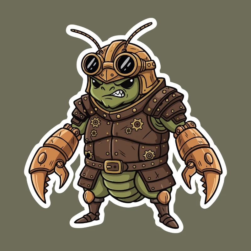 Steampunk Warrior Armored Praying Mantis