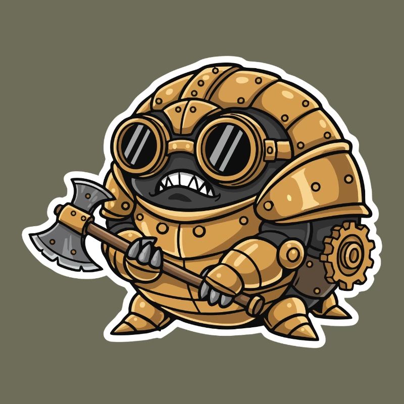 Sowbug Warrior Steampunk Axe Copper Armor