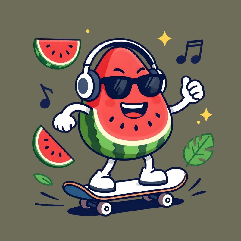 Rhythmic Watermelon in Skateboarding