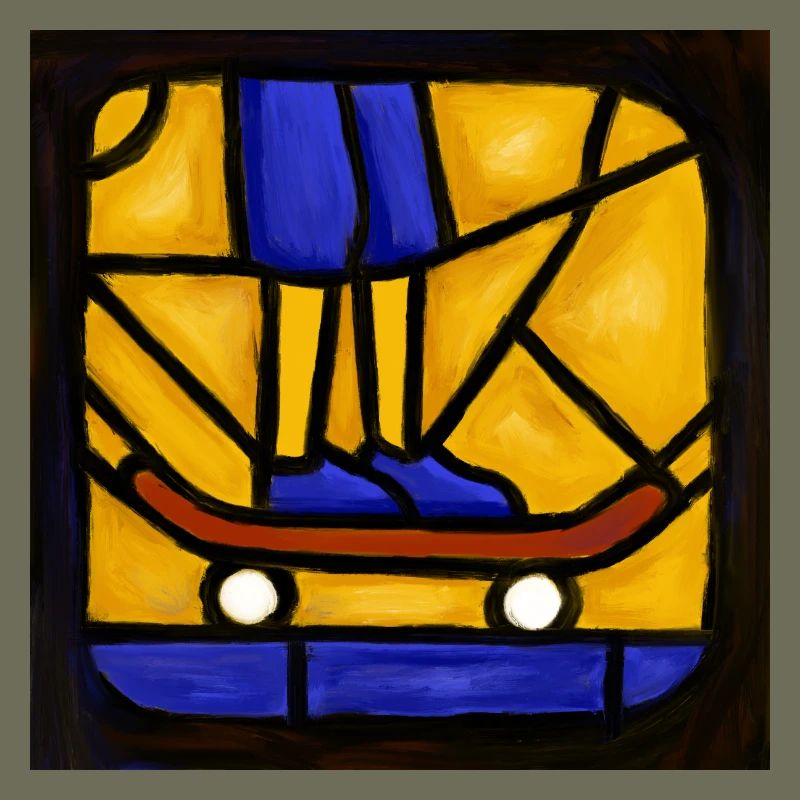 Buntglas-Skateboarder-Grafik